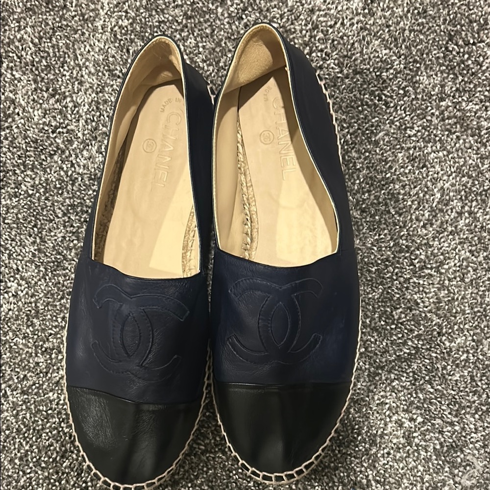 Chanel Men’s Navy and Black Espadrilles